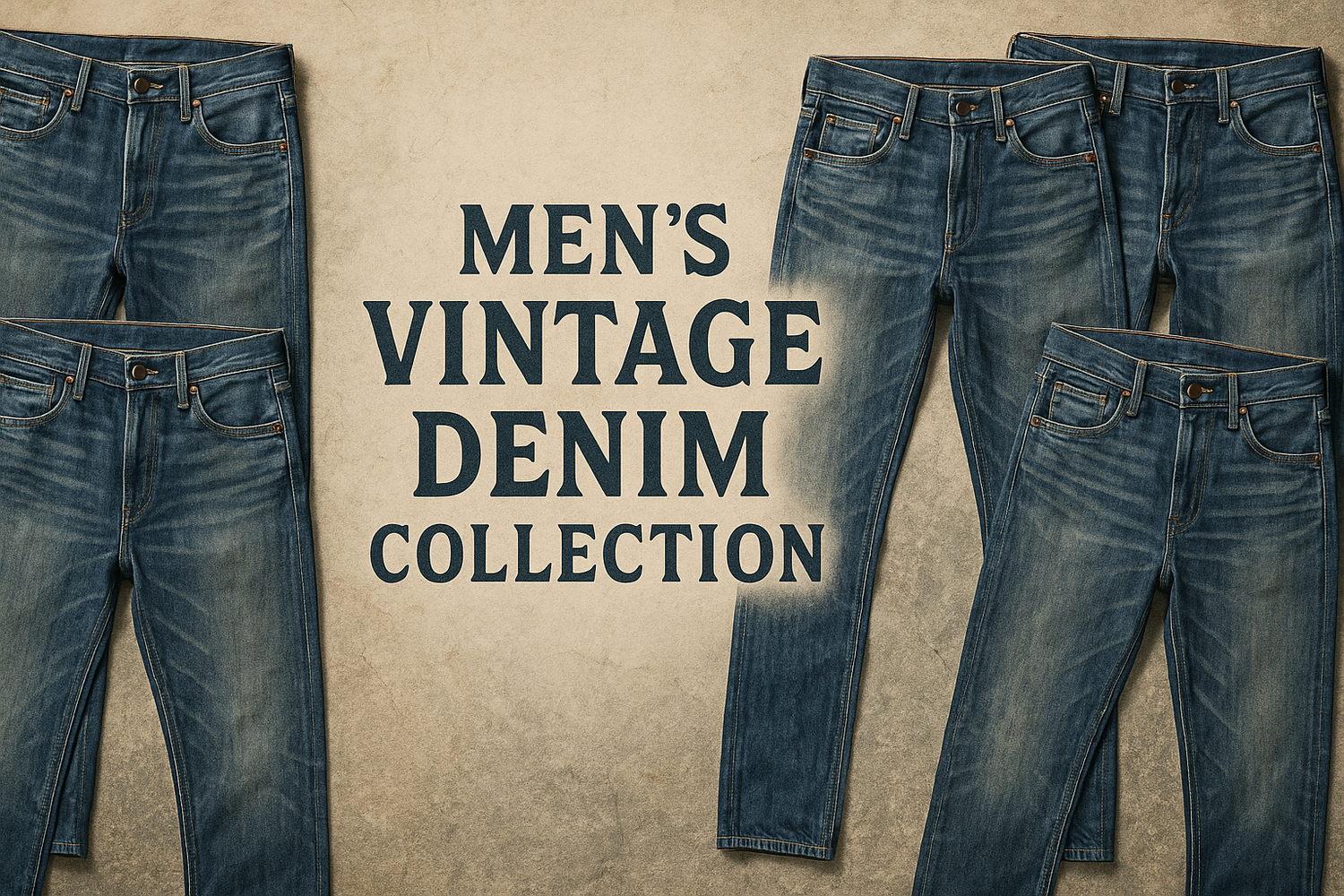 make a website banner for mens denim vintage collection slimfit